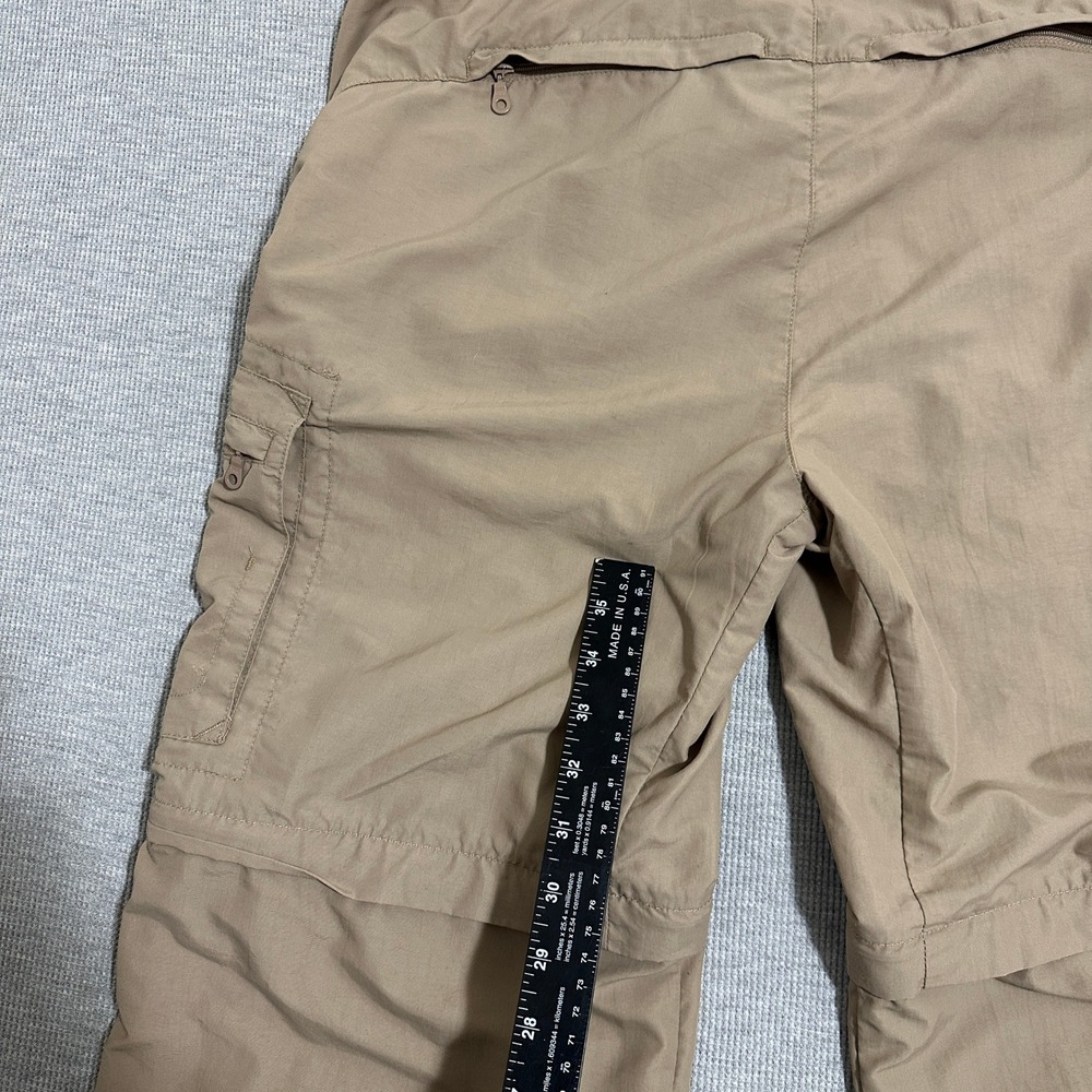 REI Convertible Hiking Cargo Pants Khaki Tan Zip Off Shorts Womens Size 32x33.5 - Picture 8 of 16